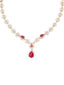 Crimson Bloom American Diamond Necklace Set