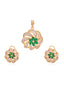 Emerald American Diamond Solid Pendant Set