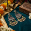 Temple Aura Oxidized Chandbali Earrings