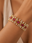 Ruby Floral Link Bracelet