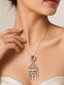 American Diamond Ruby Cascade Pendant set (without chain)