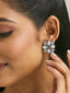 22K Gold-Plated Crystal & Zircon Stone Studded Floral Studs