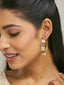 22K Gold-Plated Elegant Pearl Beaded Circular Hoop Earrings