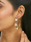 22K Gold-Plated Elegant Pearl Beaded Circular Hoop Earrings