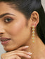 18K Gold-Plated Crystal Stone Studded Triangular Drop Sleek Earrings