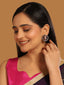 Rhodium-Plated Zircon Studded Contemporary Peacock Stud Earrings