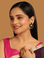 22K Gold Plated Cubic Zirconia Studded Contemporary Stone Earrings