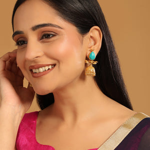 22K Gold Plated Turquoise Grace Earrings