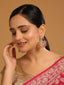 22k Gold-Plated Kundan Chandbali Earrings with Pink Stones