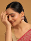 22K Gold Plated Ruby & Pearl Studded Dome Shaped Jhumkas