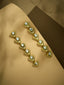 18K Gold-Plated Crystal Stone Studded Triangular Drop Sleek Earrings