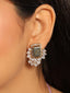 22K Gold Plated Labradorite Stone Contemporary Stud Earrings