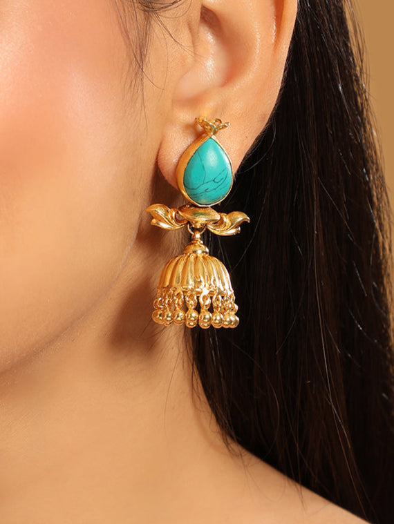 22K Gold Plated Turquoise Grace Earrings