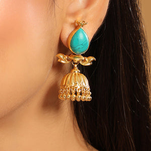 22K Gold Plated Turquoise Grace Earrings
