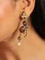 22K Gold Plated Pearl Drop Kundan Studded Ethnic Peacock Shaped Drop Earrings