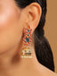 22K Gold-Plated Enamel & Beaded Dome Shaped Jhumka Earrings