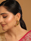 22K Gold-Plated Stone Studded Crescent Shaped Stud Earrings