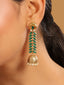22K Gold Plated Green Fern Earrings