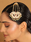22K Gold-Plated Kundan & Red Stone Studded Jhumar Paasa Head Jewellery