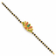 NUYUG Lotus Inspired Mangalsutra Bracelet for Women Gold Plated Brass with CZ, Black Beads and Multicolour Accents.