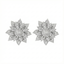Rhodium-Plated Rhinestone Studded Floral Shaped Statement Studs