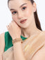Gold Plated Ruby Accent Heritage Bangle Set