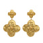 18k Gold-Plated Contemporary Molten Metallic Floral Dangler Earrings