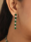 Rhodium-Plated Green Stone Studded Minimal Choker Set