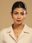 18K Gold-Plated Faux Emerald Studdded Minimal Layered Chain Necklace