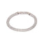 Stainless Steel Rhodium-Plated Zircon Studded Dual Lock Linked Bracelet