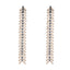 Rhodium-Plated Cubic Zirconia Studded Anti Tarnish Sleek Petal Drop Cocktail Earrings