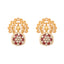22K Gold-Plated CZ Studded Peacock Motif Statement Stud Earrings