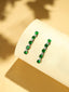 Rhodium-Plated Green Stone Studded Minimal Choker Set