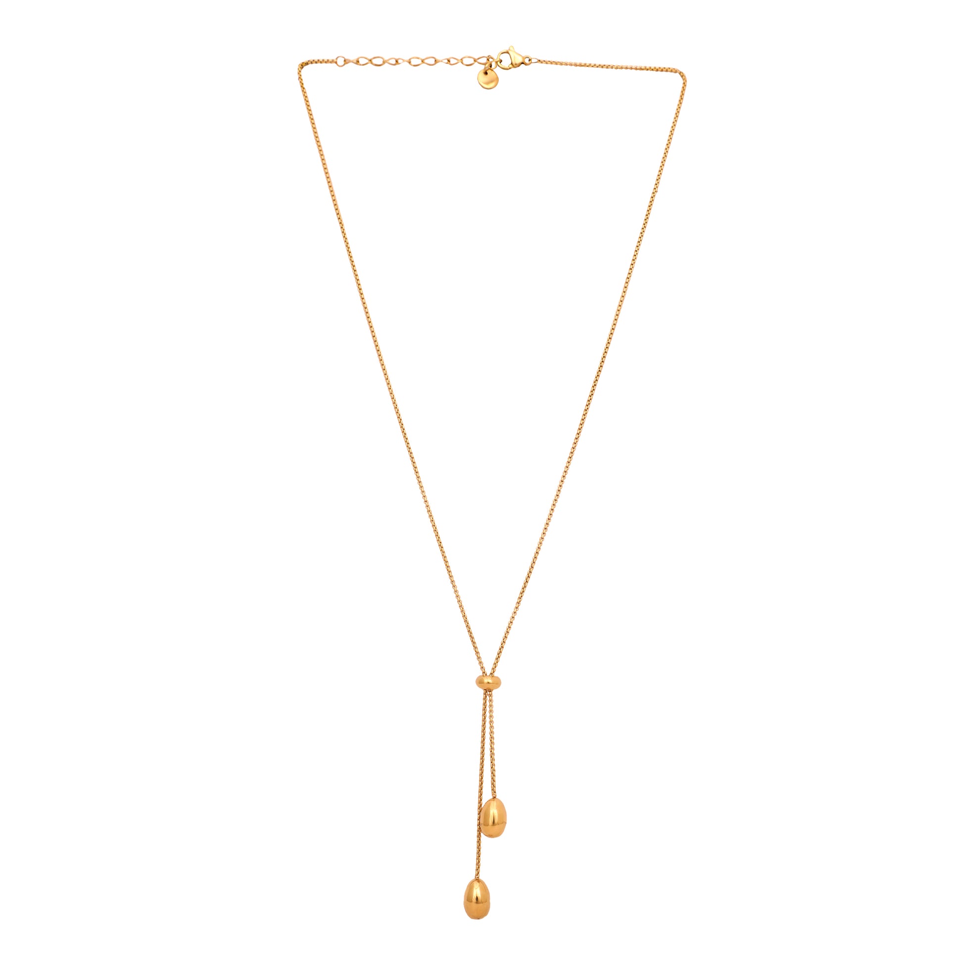 Gold-Plated Stainless Steel Minimal Adjustable Drawstring Necklace
