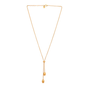 Gold-Plated Stainless Steel Minimal Adjustable Drawstring Necklace