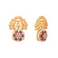 22K Gold-Plated CZ Studded Peacock Motif Statement Stud Earrings