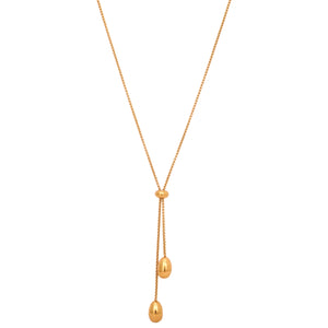 Gold-Plated Stainless Steel Minimal Adjustable Drawstring Necklace