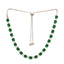 Rhodium-Plated Green Stone Studded Minimal Choker Set