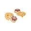 22K Gold-Plated CZ Studded Peacock Motif Statement Stud Earrings