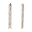Rhodium-Plated Cubic Zirconia Studded Anti Tarnish Sleek Petal Drop Cocktail Earrings
