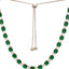 Rhodium-Plated Green Stone Studded Minimal Choker Set