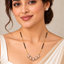 American Diamond Sunkissed Pearl Bloom Mangalsutra Earring Set