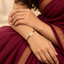 NUYUG Gold Plated Brass Teardrop Kundan & Bead Mangalsutra Bracelet for Women.
