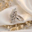 Rhodium Plated Floret Swirl Adjustable Ring
