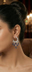 Saiesha Silver Sapphire Stone Party Danglers