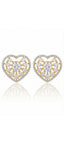 Heart shaped changeable stone american diamond studs