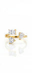 Triple stone american diamond adjustable ring