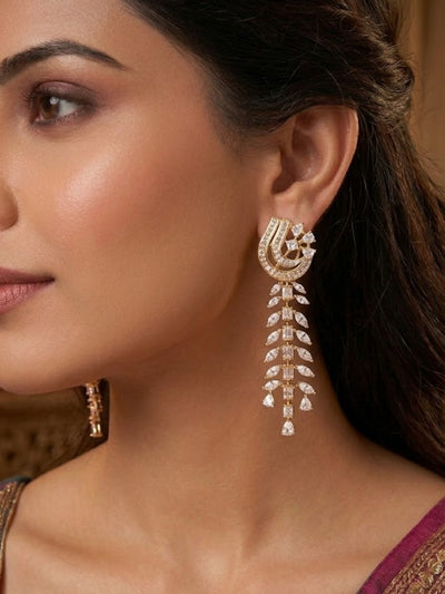 Cascade American Diamond Long Earrings