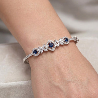 Sapphire Leafy American Diamond Bracelet