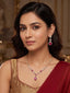 Crimson Bloom American Diamond Necklace Set
